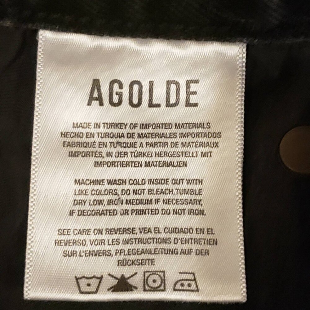 Agolde Black Denim Shorts Pinch Measured (Pls See Ad - 16" across at waist) - Picture 6 of 6